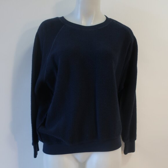 Womens PerfectWhiteTee Navy Blue Terry Sweater L - Picture 2 of 5